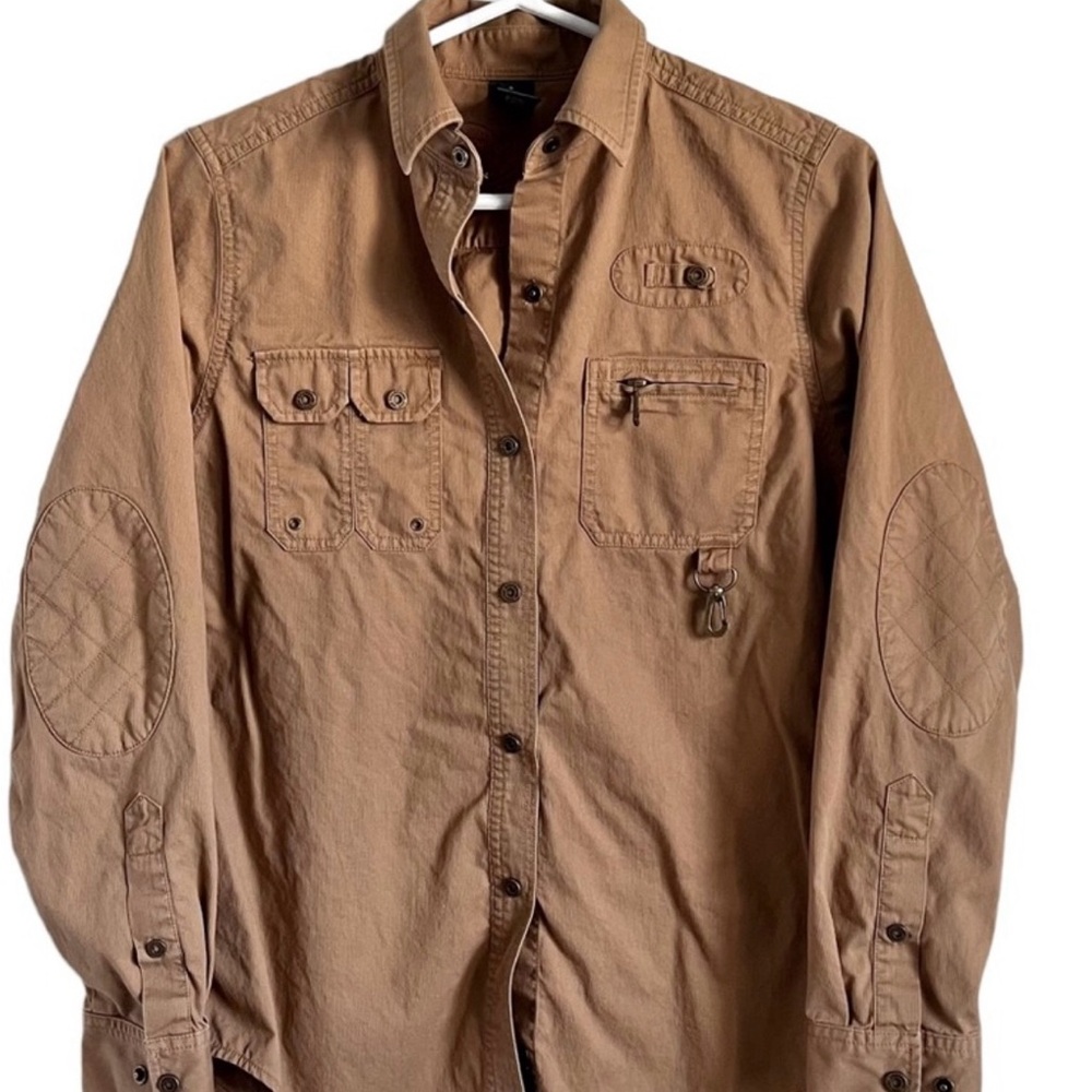 Ralph Lauren Dry Goods Maine Sport Fishing Chore Shirt Corduroy Tan Women Medium